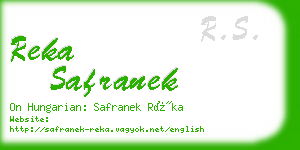 reka safranek business card